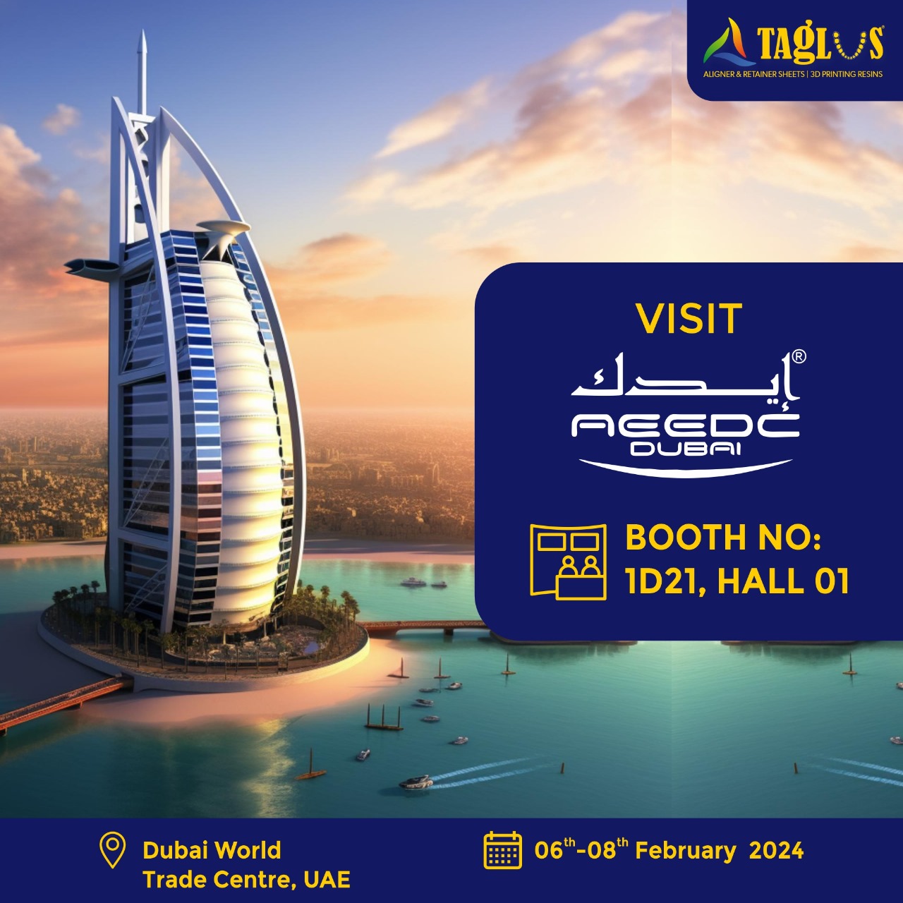 Dubai World Trade Centre, UAE, Booth 1D21 in Hall no 01,